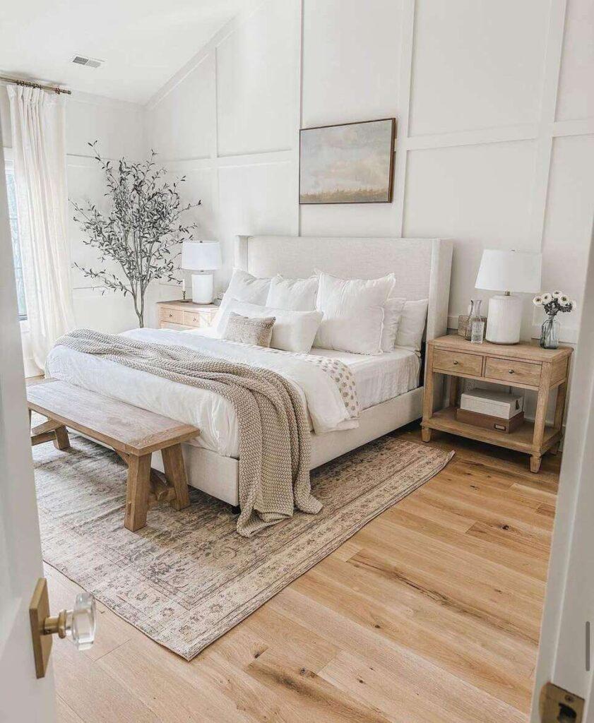 Neutral Bedroom: Soft shades promote tranquility and harmonious relaxation