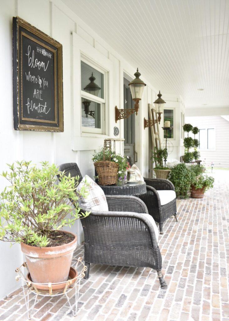 Decorate with vintage finds for character on your screened porch