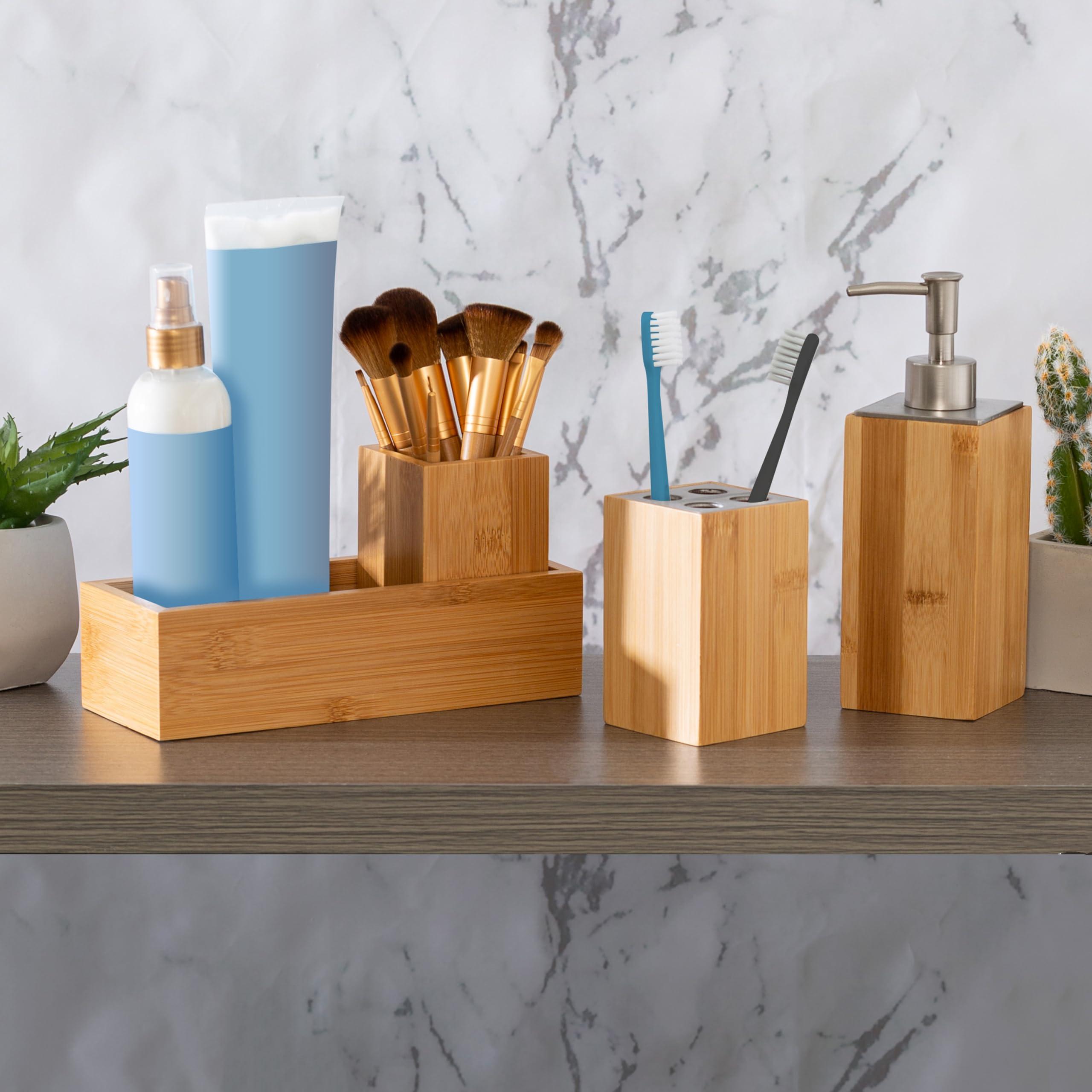 Curate a calming environment ⁣with bamboo elements⁤ in your wooden bathroom