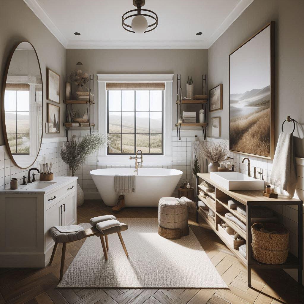 Select earthy color​ palettes to promote tranquility in your ‍charming farmhouse bathroom⁣ space