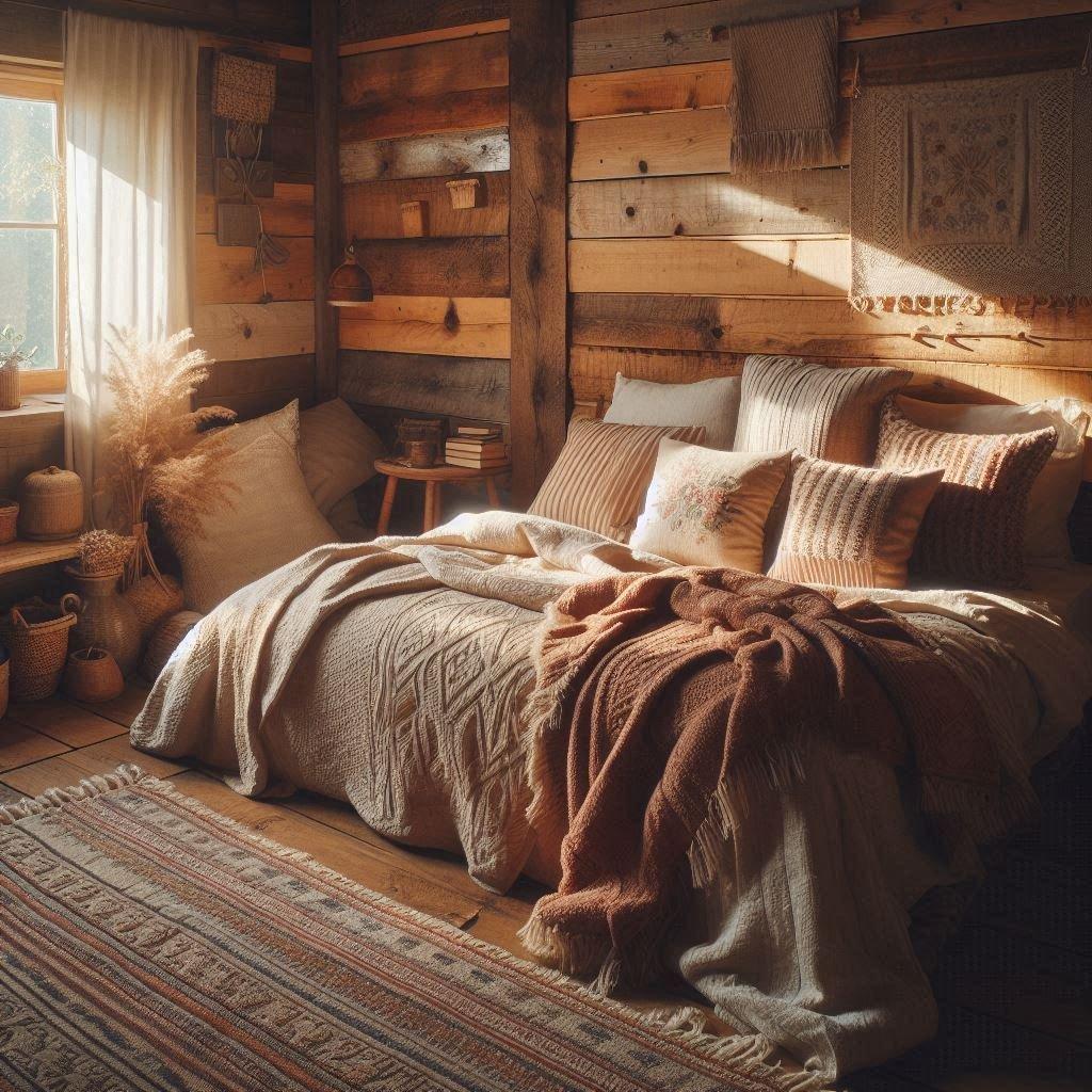 Farmhouse⁤ Bedroom Trend: Rustic⁢ charm combines ⁤with cozy textiles​ for a warm and inviting space