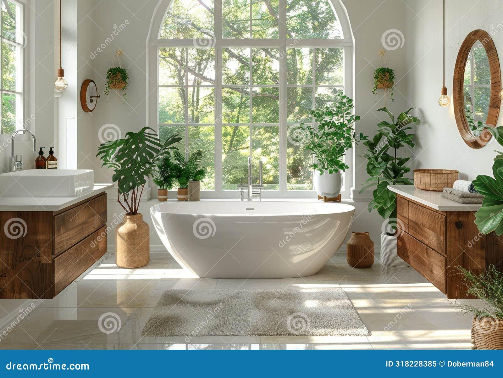 Enhance​ natural​ light by‍ pairing ⁣a‍ wooden bathroom with ⁣large, bright windows