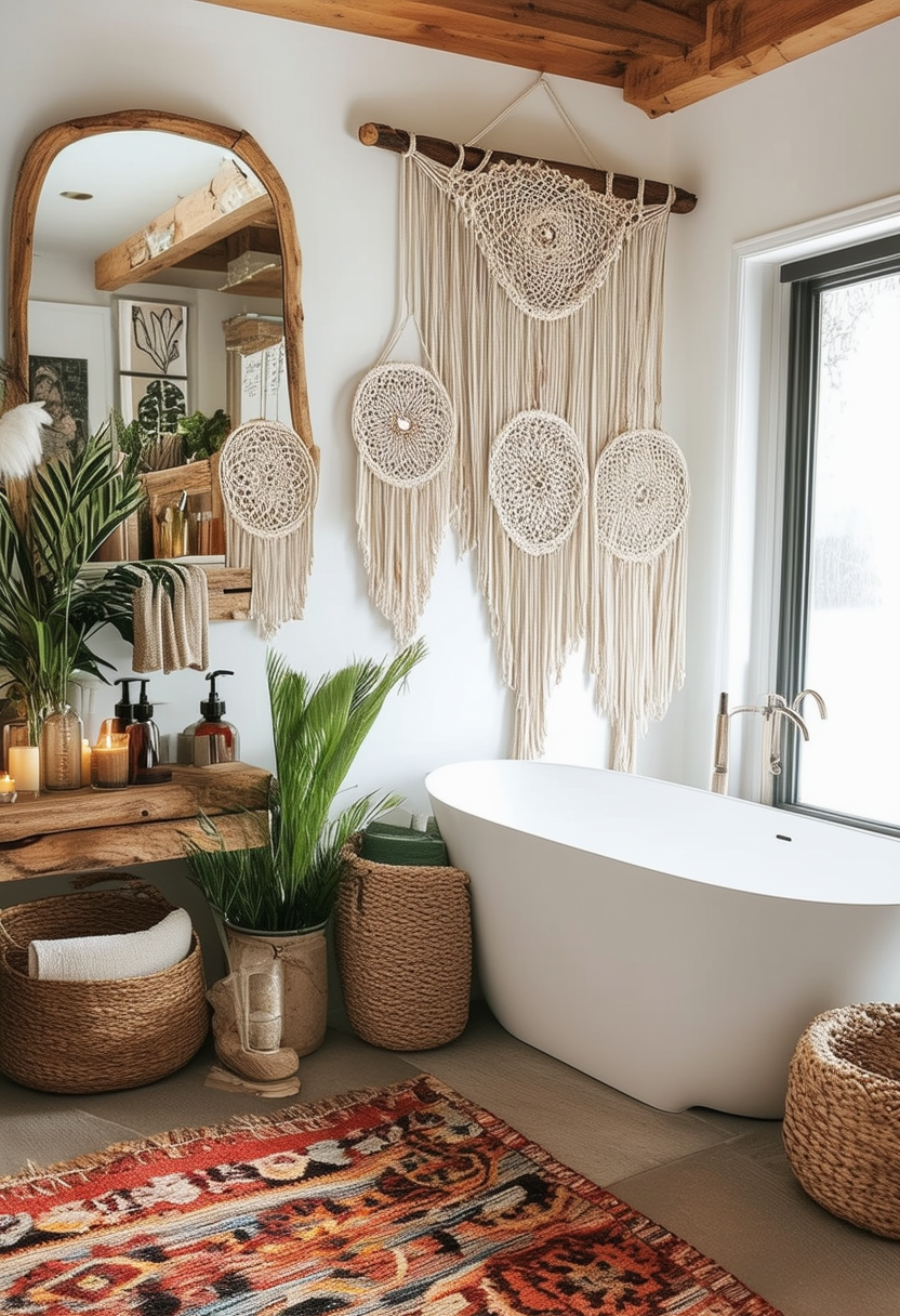 24 Inspiring Ideas to Create a Relaxing Boho Bathroom Oasis