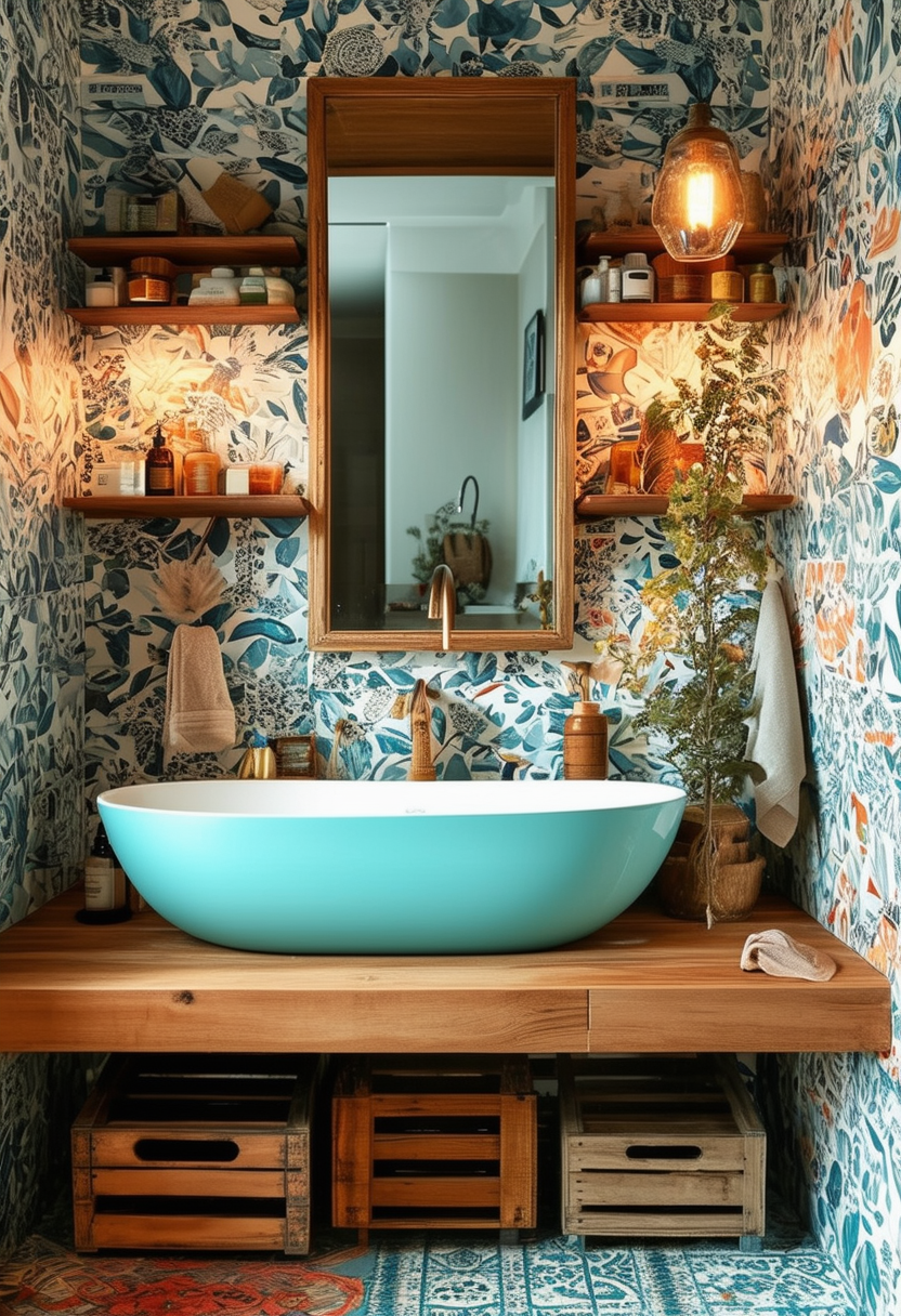 24 Unique Ideas for an Eclectic Bathroom Makeover