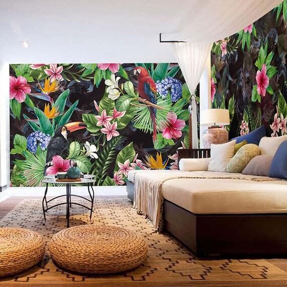 Tropical Living Room: Bring the outdoors in with vibrant plants and colors