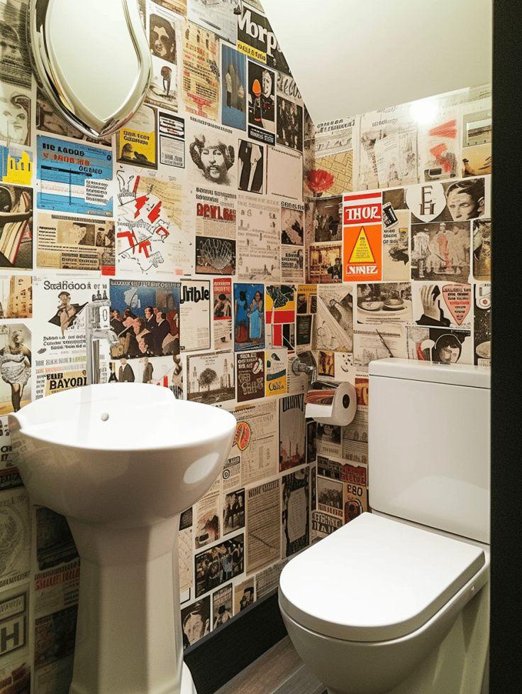 Hang ​a gallery wall ⁤of quirky art pieces in your eclectic bathroom space