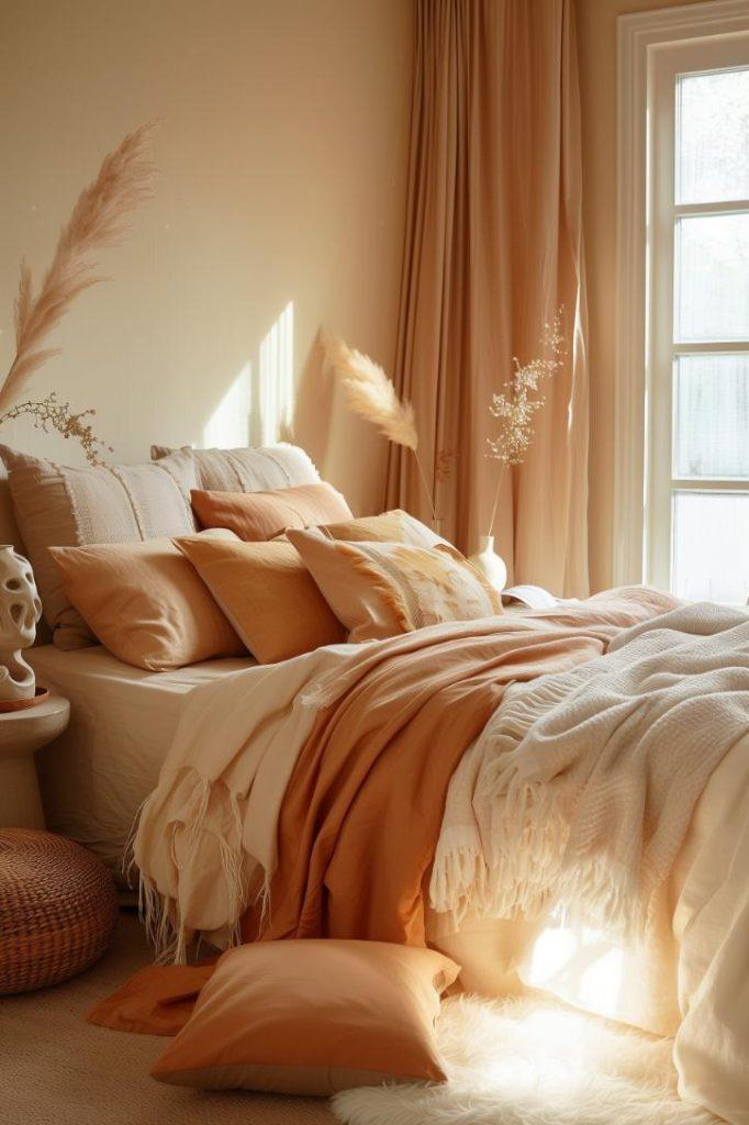 Romantic Vintage Bedroom with soft hues and delicate details