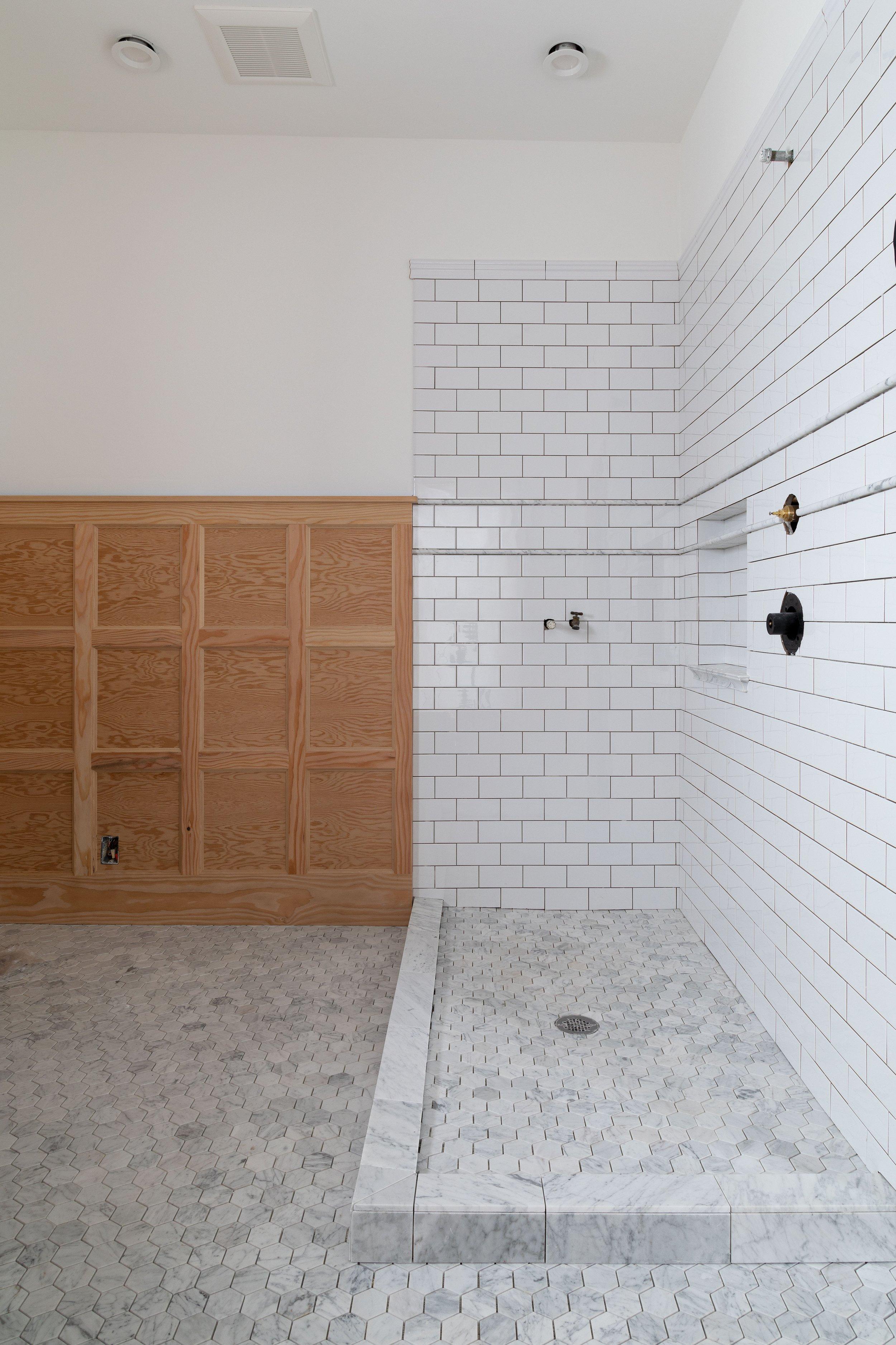 Choose classic subway tiles for a timeless foundation in your farmhouse bathroom design