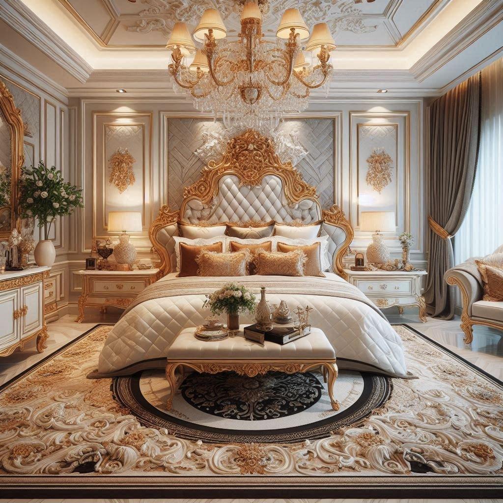 Glamorous ⁢Bedroom: Add elegance with rich ⁢fabrics and statement pieces