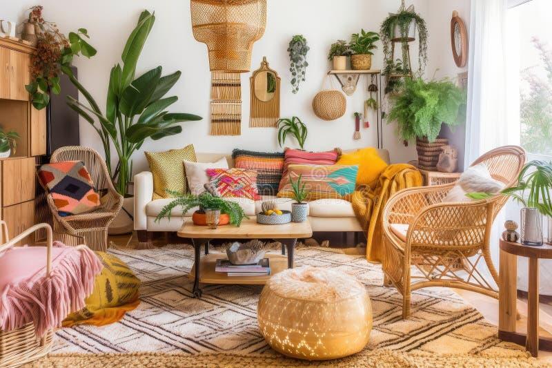 Include lush indoor​ plants​ for a refreshing ​vibe in ‌your Boho Living Room