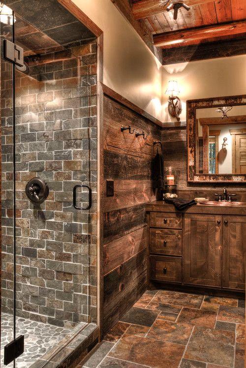 Add reclaimed wood accents for a ‌rustic Chalet Bathroom vibe