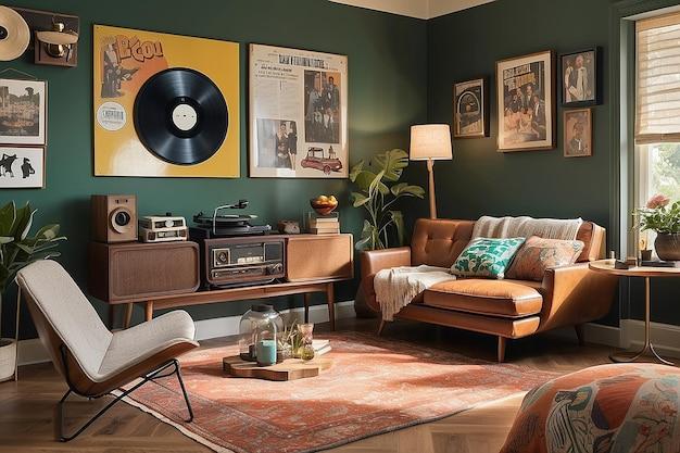 Add a record player to enhance the ⁤nostalgic atmosphere of your vintage living room