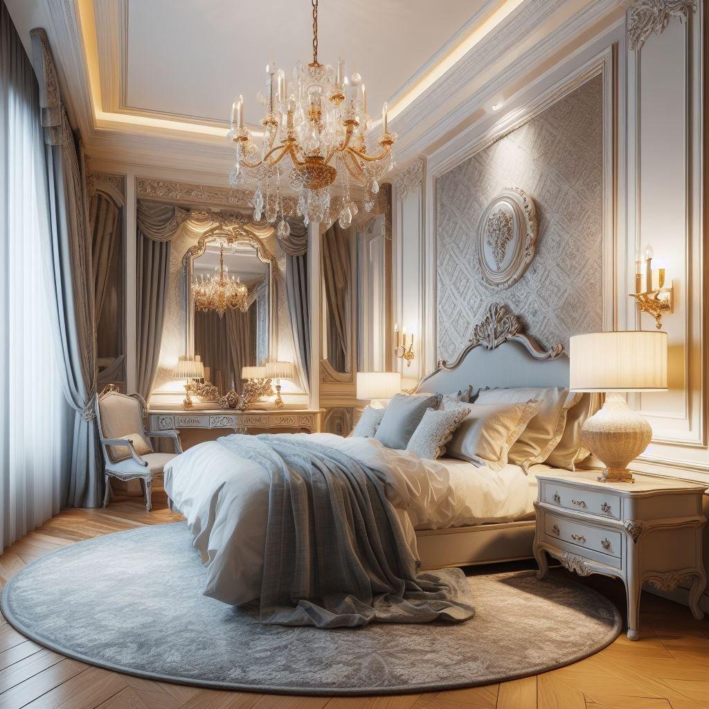 Art Deco Bedroom: Glamorous accents ⁣create a sense of timeless luxury