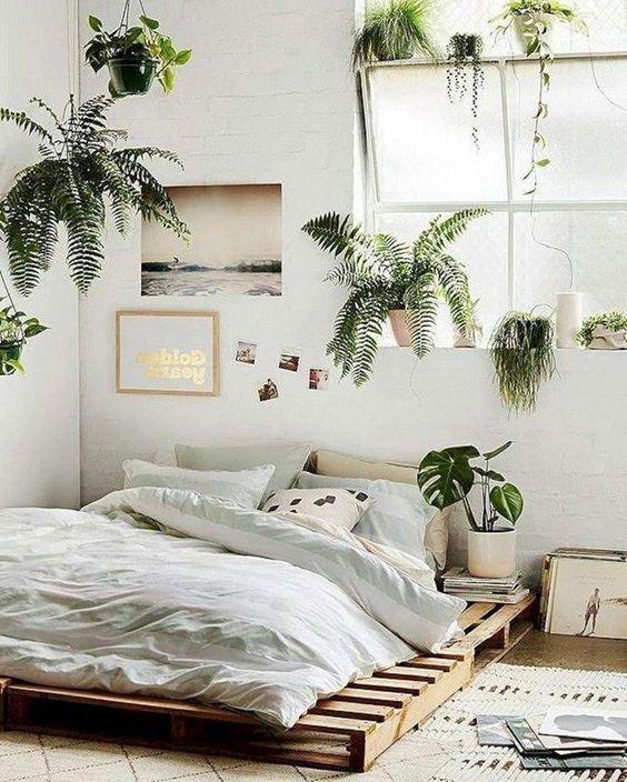 Use plants to bring life into your⁣ Minimalist Bedroom