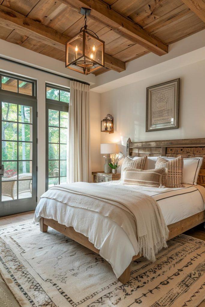 Rustic Bedroom: Embrace nature with wooden finishes and​ cozy textiles