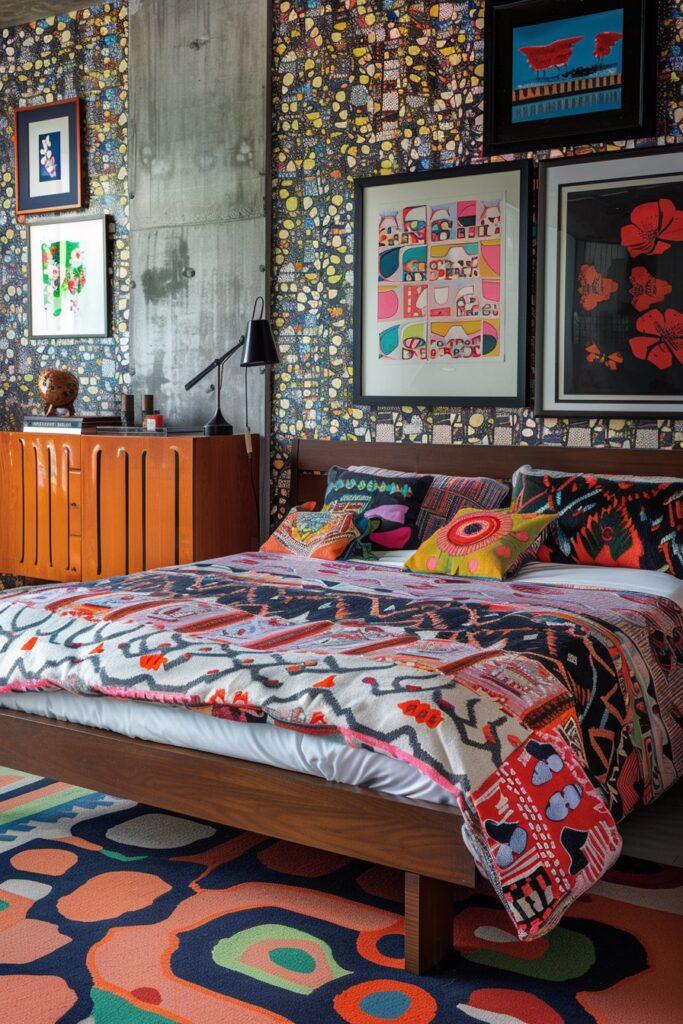 Retro Pop Bedroom celebrating vibrant colors and funky patterns