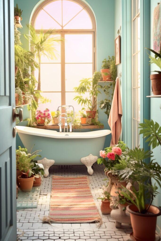 Embrace soft ⁢pastels for a serene boho bathroom ambiance