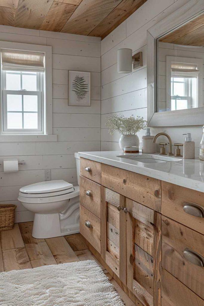 Embrace shiplap⁢ walls for a classic farmhouse bathroom aesthetic