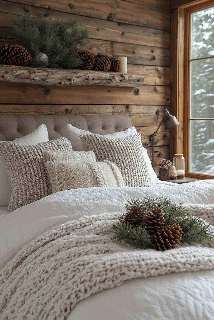 Rustic Bedroom: Nature-inspired elements create warm, inviting atmospheres