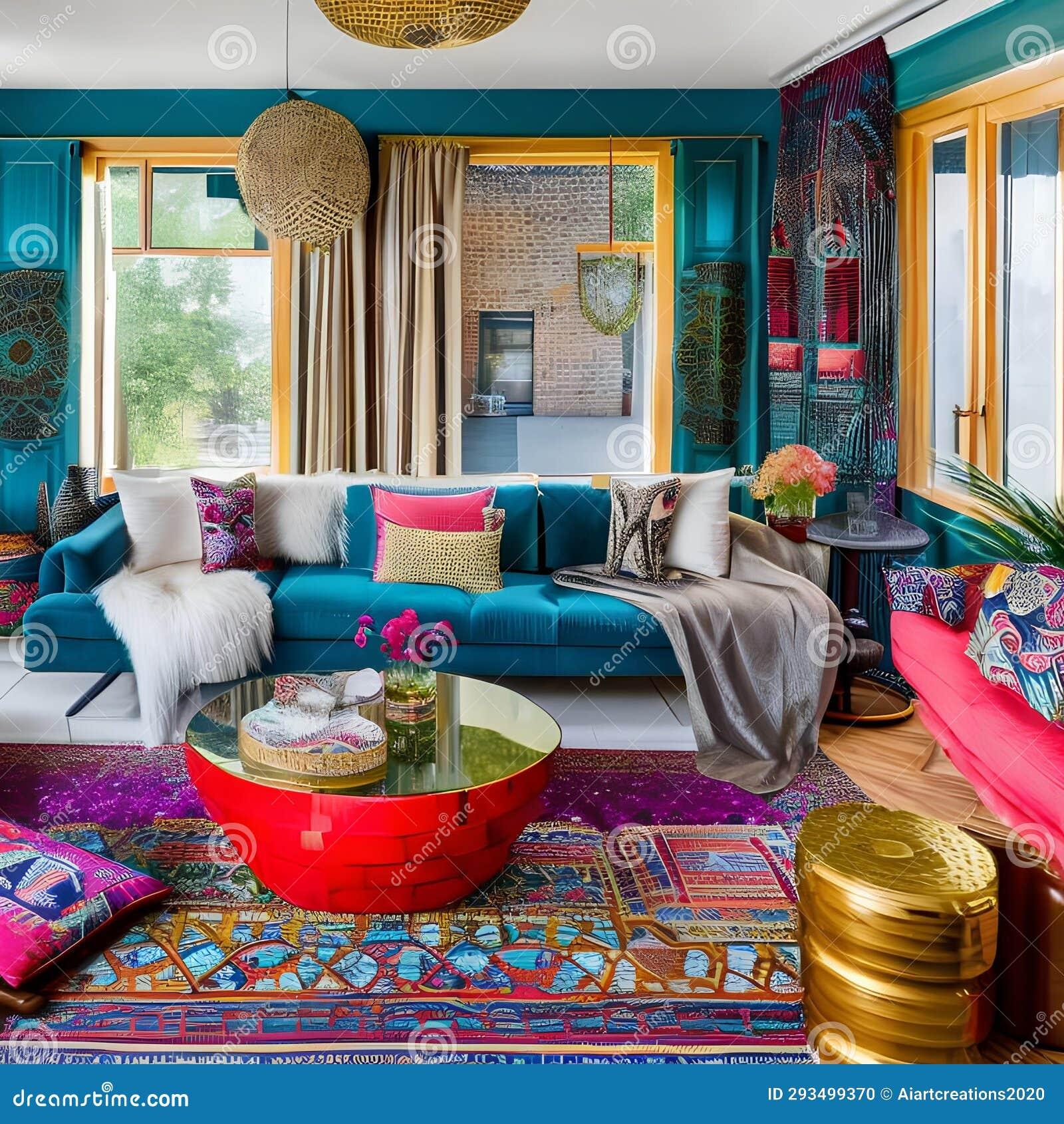 Bohemian Living⁤ Room: Embrace patterns, textures, and ​vibrant colors