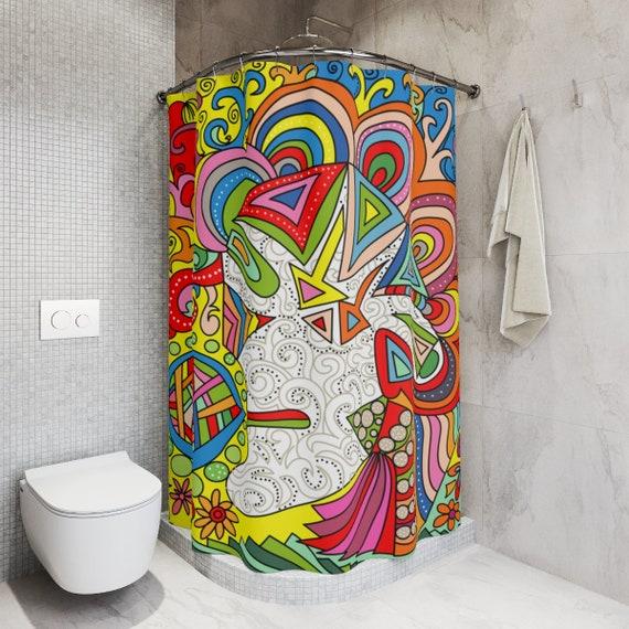 Install ⁤a ‍funky shower ​curtain that complements the ‍theme of your eclectic bathroom