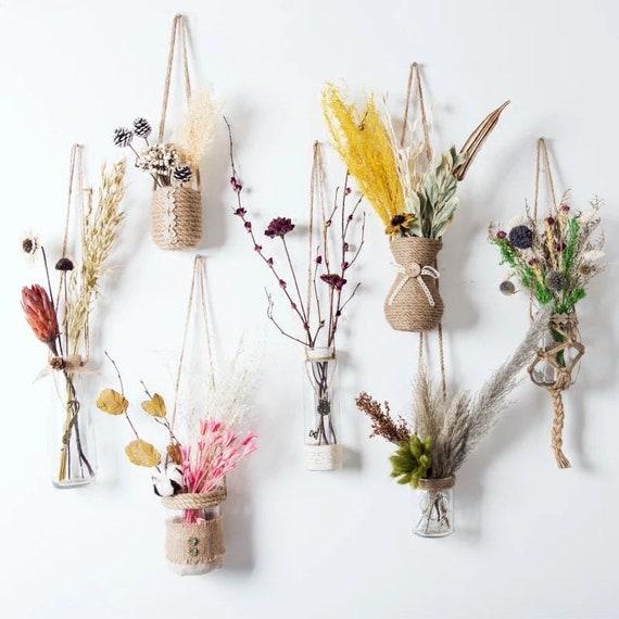 Hang dried floral arrangements for a natural touch in your farmhouse bathroom decor