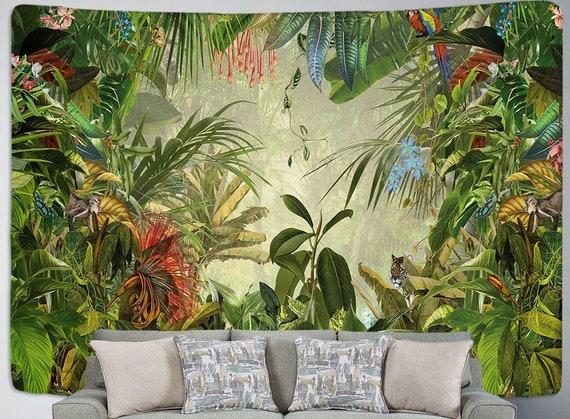 Tropical Bedroom: Bring the jungle indoors with greens and vibrant prints