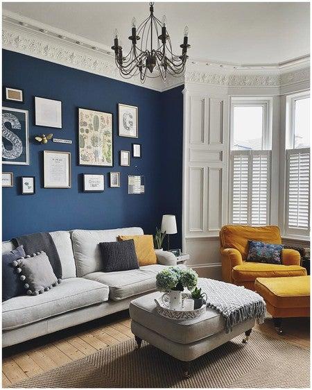 Blend shades of blue for depth in​ your living‌ room decor