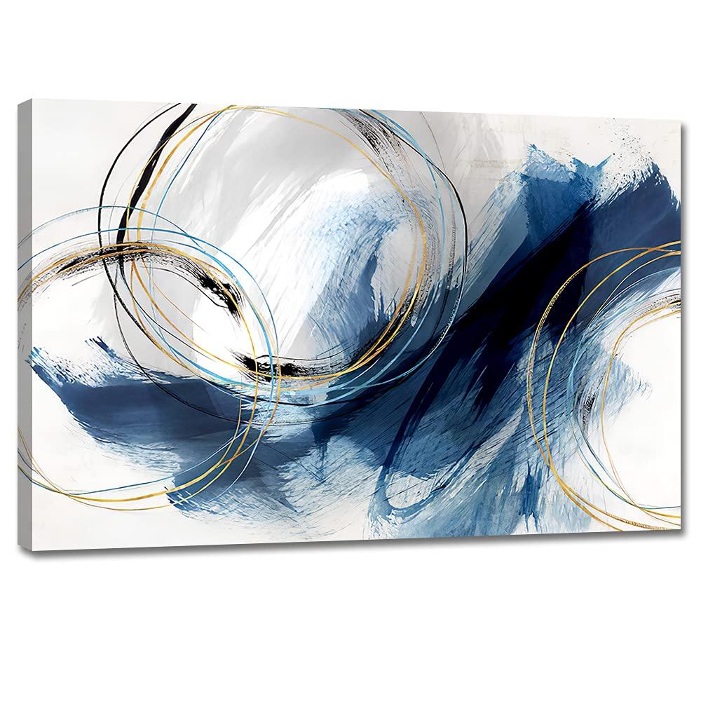 Hang ‌abstract art⁢ featuring⁣ blue hues ​for captivating focal points