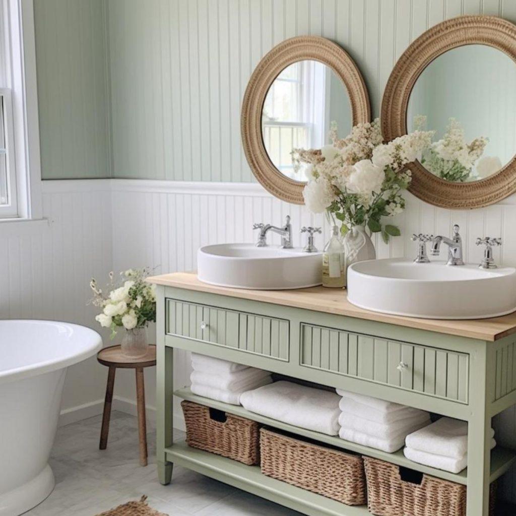 Add live greenery​ for a refreshing, natural touch​ that brightens your farmhouse ‌bathroom