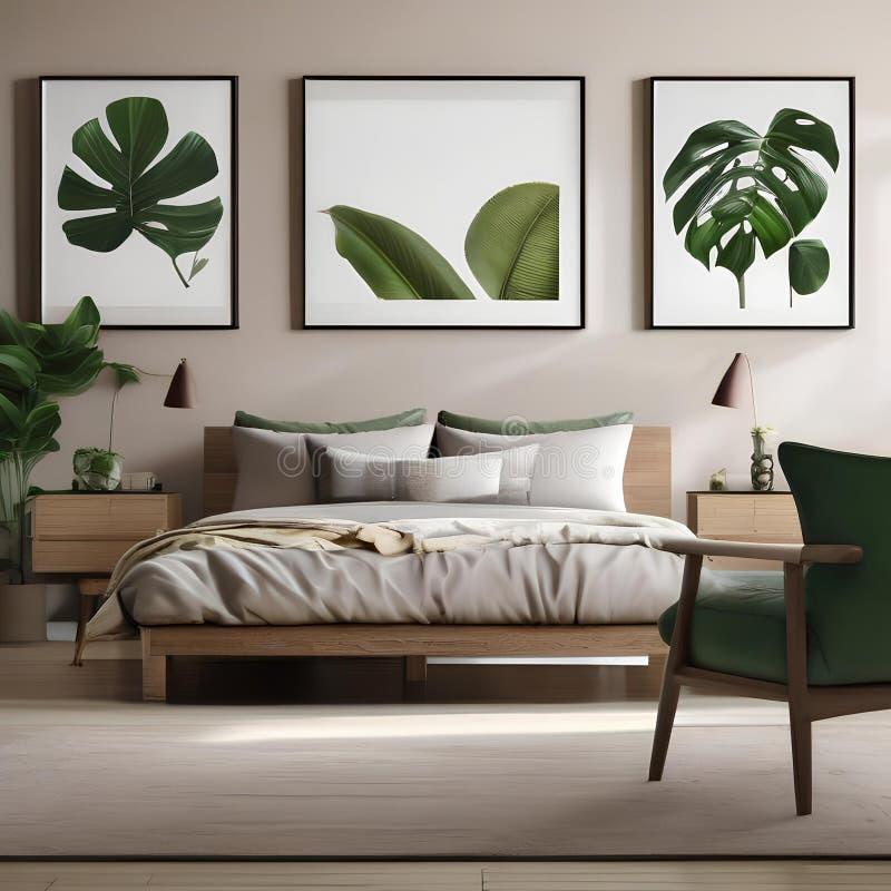 Nature-Inspired Bedroom:⁣ Integrate plants and earthy tones for a refreshing oasis