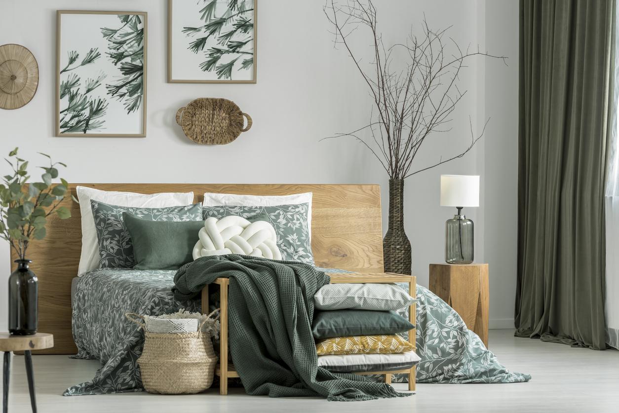 Nature-inspired decor brings tranquility, perfecting the cozy vibe of this bedroom trend