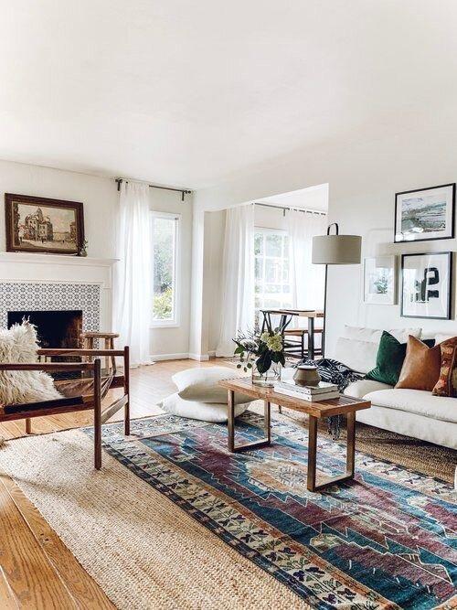 Layer vintage ​rugs to create warmth and ‌character in your vintage living room space