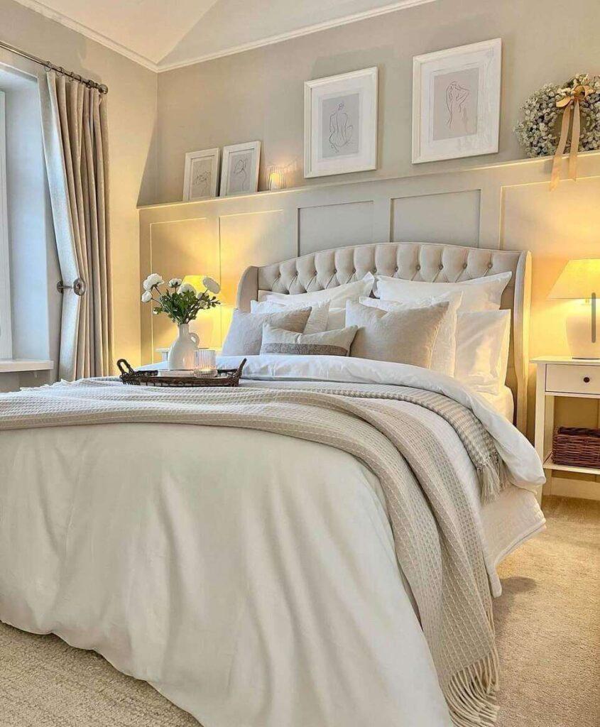 Utilize neutral tones for a harmonious look in your bedroom