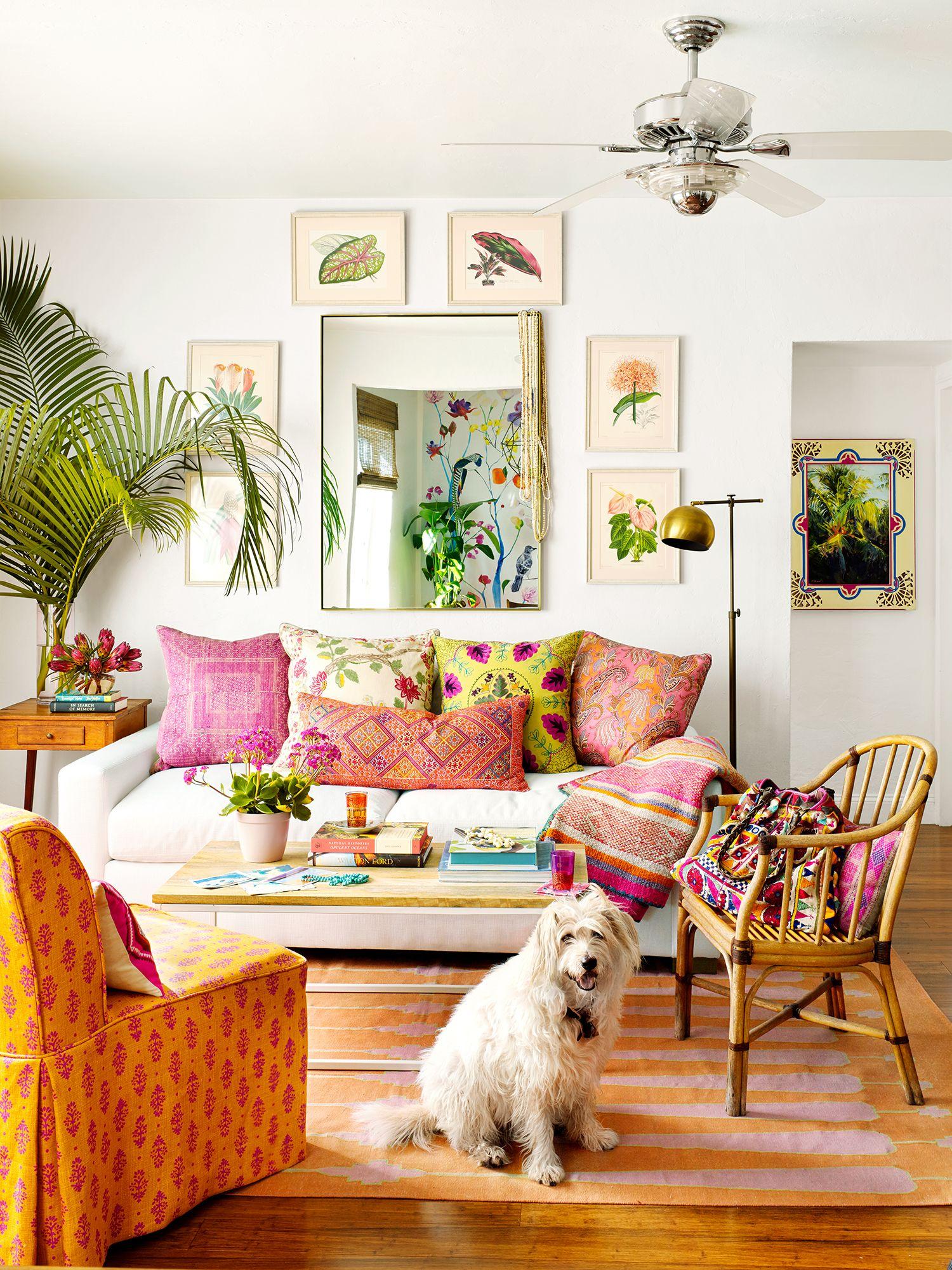 Mix and match furniture styles for a relaxed atmosphere in your Boho Living Room