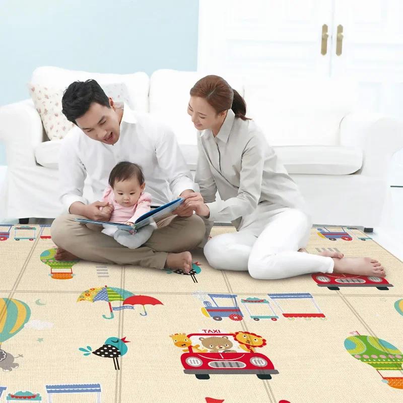 Incorporate a foldable playmat for versatile use in your small nursery