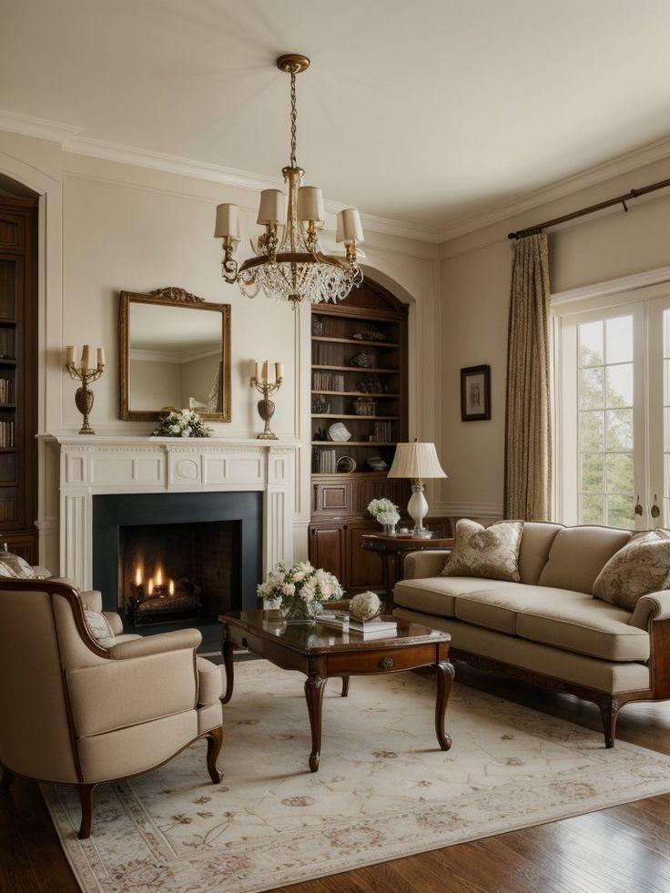 Traditional Living Room: Classic⁣ furniture and rich ‌fabrics for timeless elegance