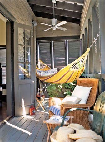 Cozy up with a​ hammock ​in your screened porch