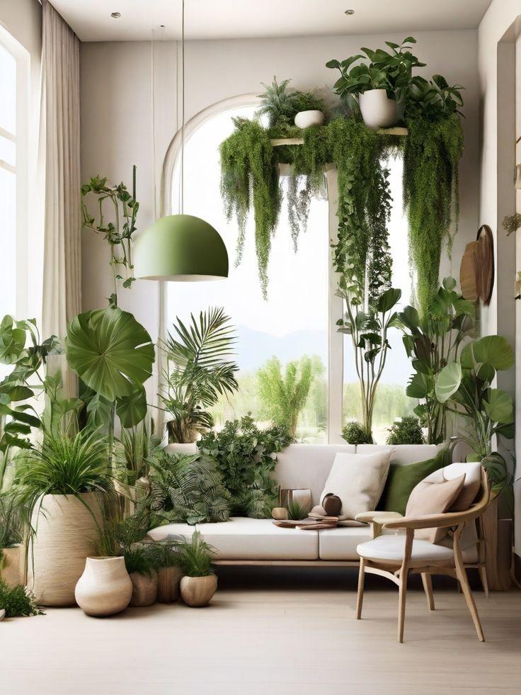 Include ‌green plants to ‌bring life to‍ your contemporary living⁣ room