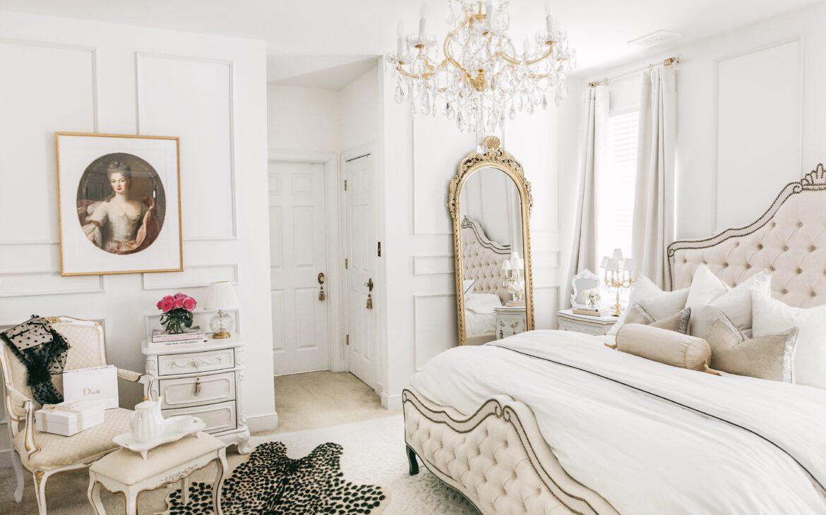 Parisian Chic Bedroom: Exude sophistication with elegant details and romantic touches