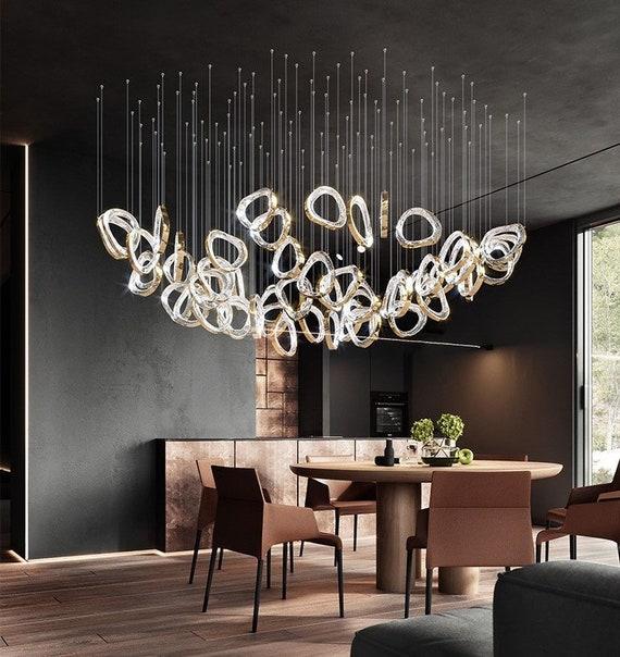 Statement lighting fixtures serve as​ art in​ your Contemporary Living Room