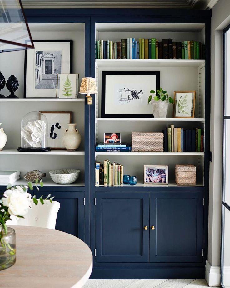 Install ⁢built-in​ shelves to showcase items in your blue ‌living ⁢room