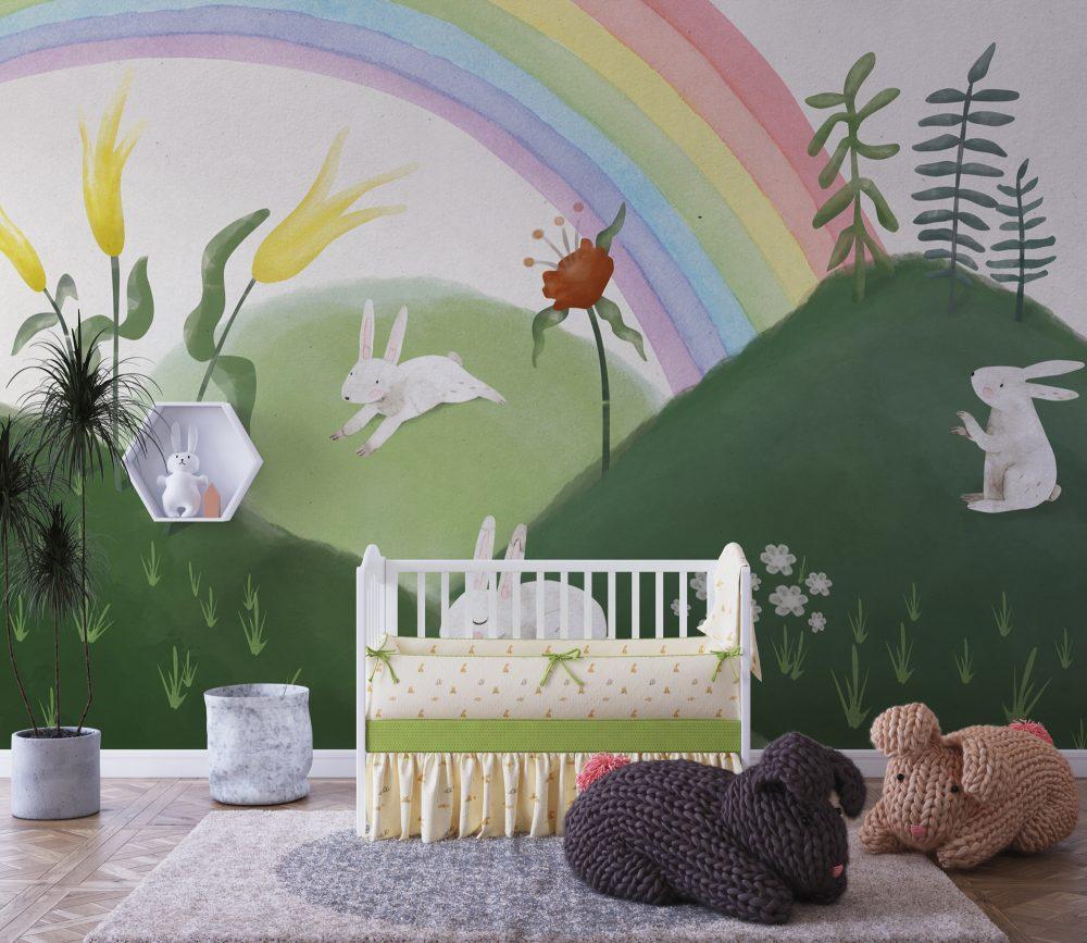 Rainbow Wonderland Nursery: Bright colors and cheerful visuals elevate the spirit