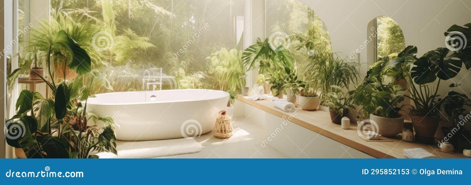 Use ⁤a freestanding tub surrounded by plants for a serene, eclectic bathroom oasis