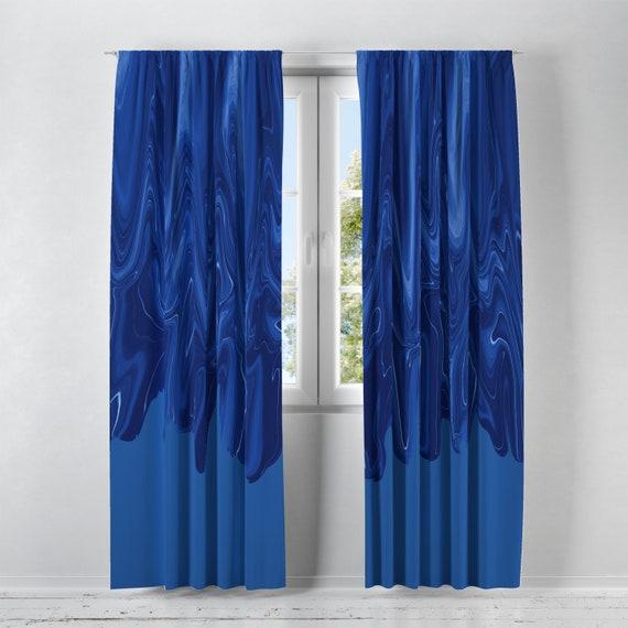 Add blue curtains to frame windows ⁣beautifully