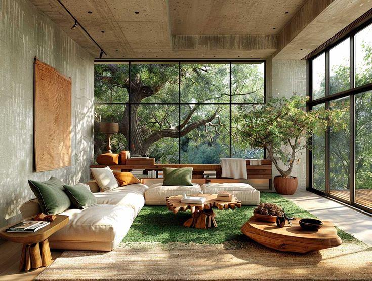 Embrace large windows to‍ connect your Earthy ⁤Living Room ​with⁣ nature outside