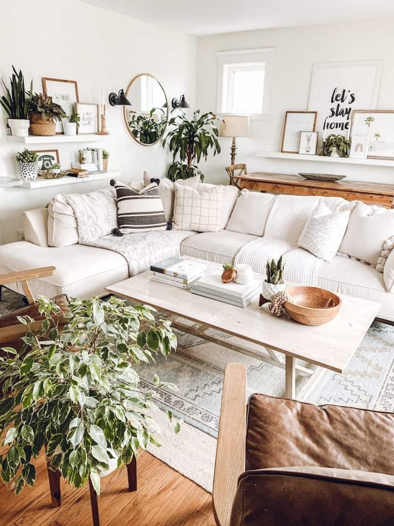 Layer textures with soft throws and woven rugs for a cozy Boho Living Room vibe