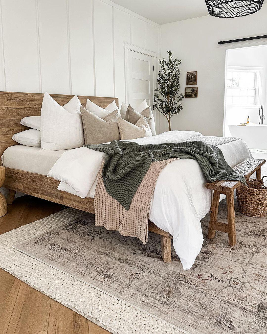 Warm wood tones evoke comfort, grounding your space beautifully with this natural bedroom trend