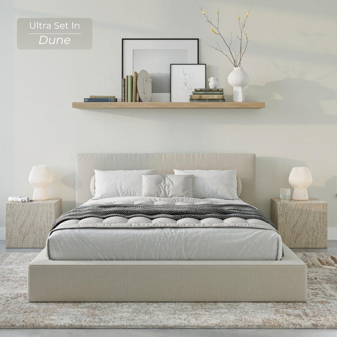 Use⁤ a ⁢low-profile bed ‌frame for a modern minimalist bedroom look