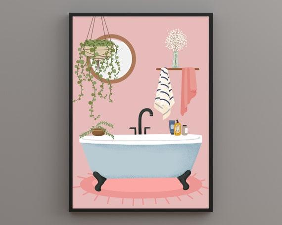 Create a gallery ⁢wall of⁤ art in your​ boho bathroom